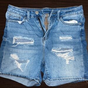 Distressed Light Blue Denim Men's Shorts